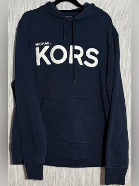 Michael Kors Navy Hoodie with White KORS Logo